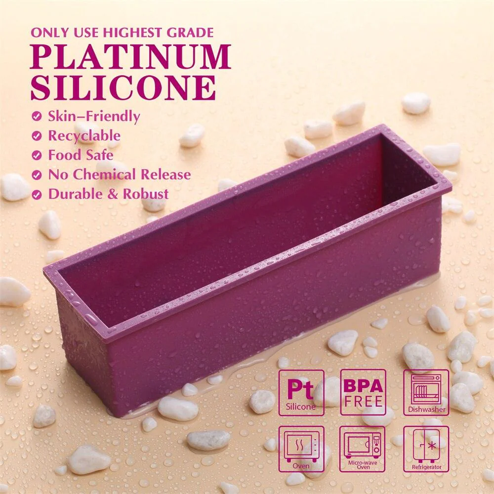 42oz 1.2kg Silicone Loaf Soap Mold with Swirl Divider and Dual Cutter Tool Set - Image 4