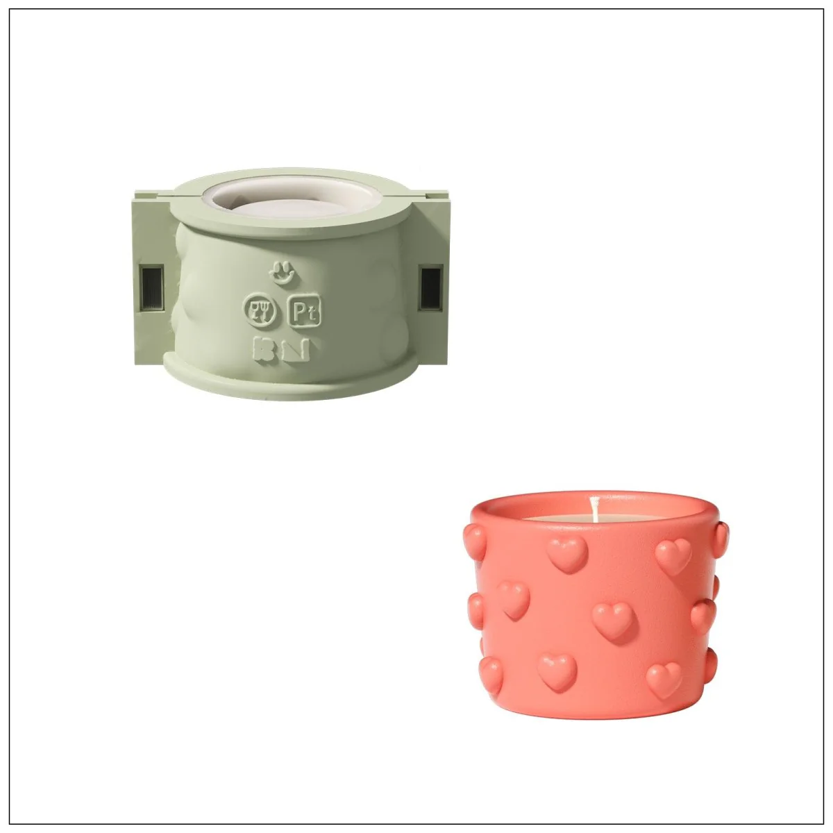 3.5oz Dreamy Bubble Hearts Candle Jar Silicone Mold - Image 11
