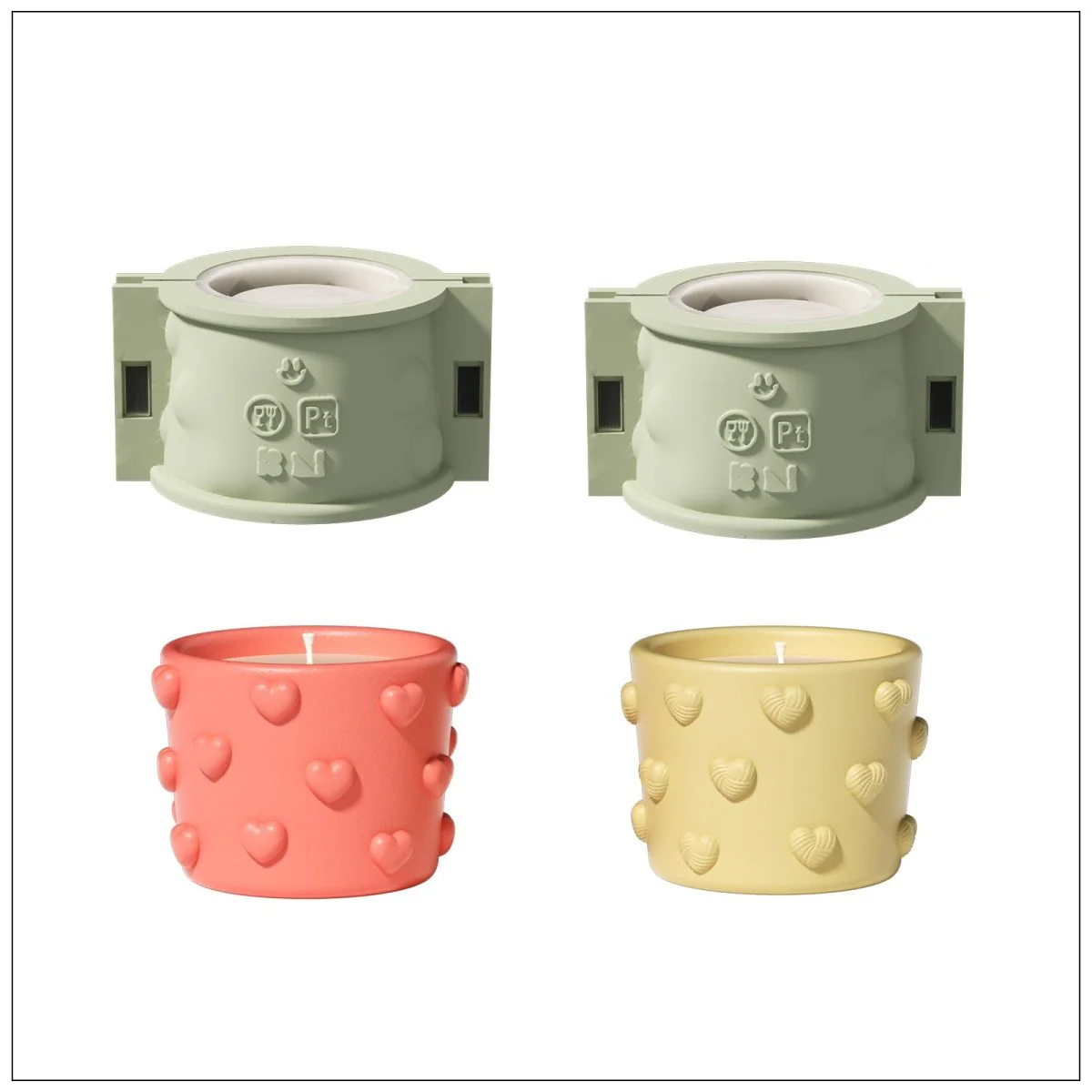 3.5oz Dreamy Bubble Hearts Candle Jar Silicone Mold - Image 13