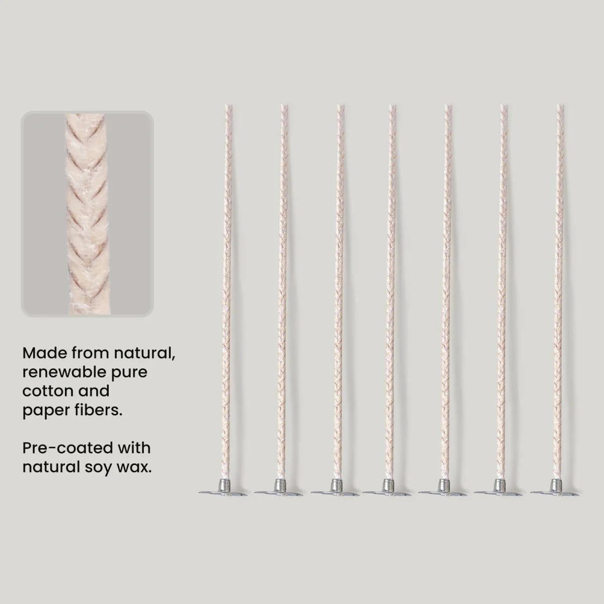 21 Ply ECO Premium Candle Wick Pretabbed & Pre-Waxed - Image 4