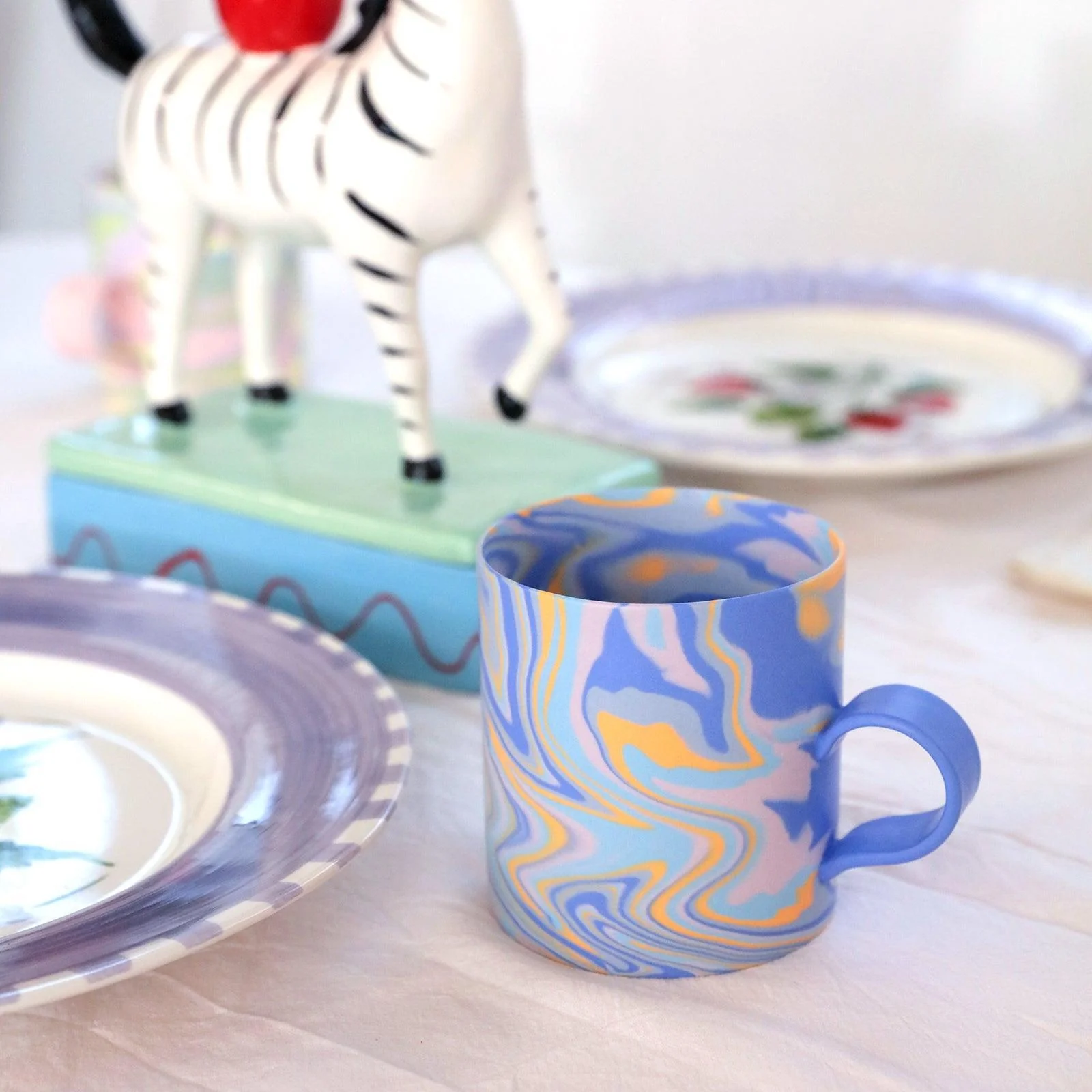 350ml Handmade Dark Blue Ceramic Mug - Image 3