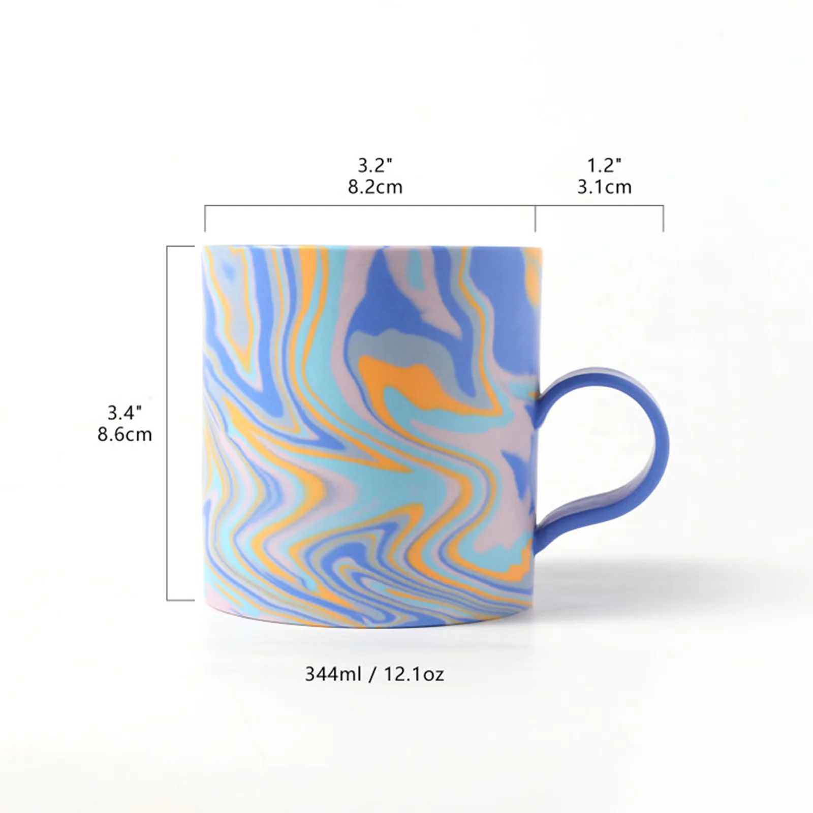 350ml Handmade Dark Blue Ceramic Mug - Image 9