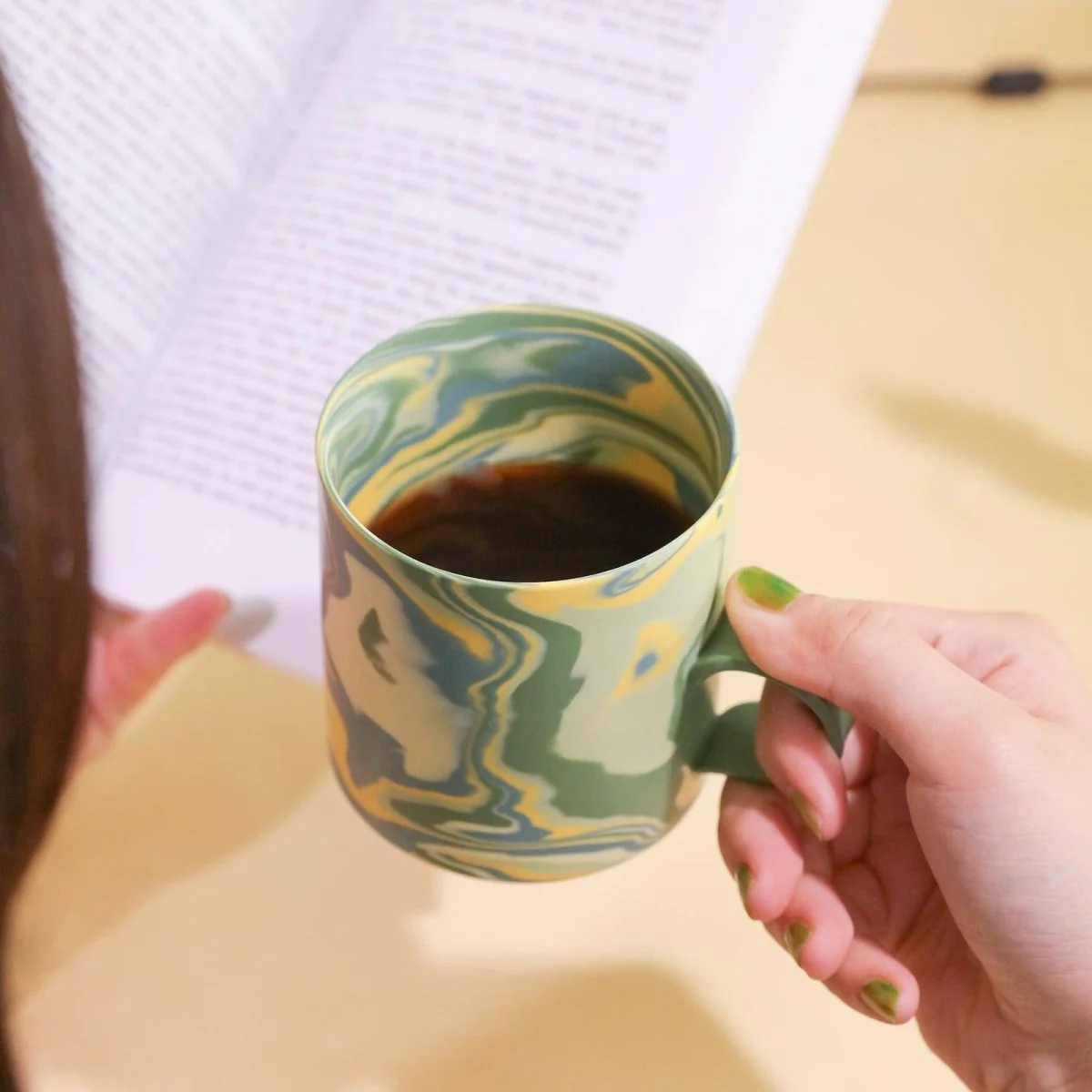 350ml Handmade Green Ceramic Mug - Image 4