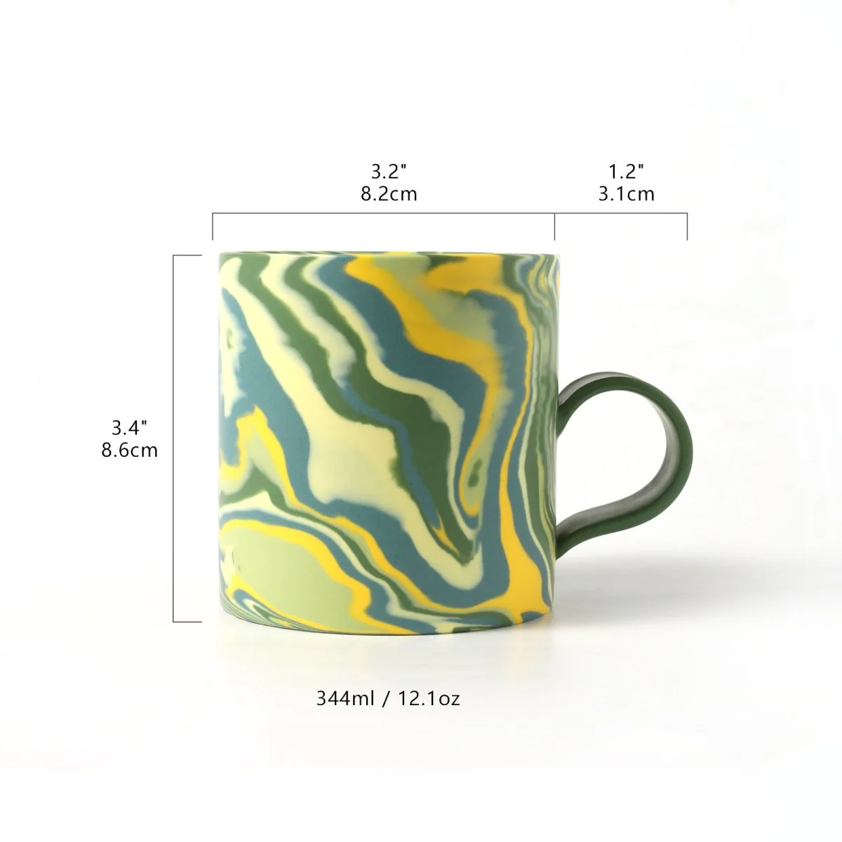 350ml Handmade Green Ceramic Mug - Image 8