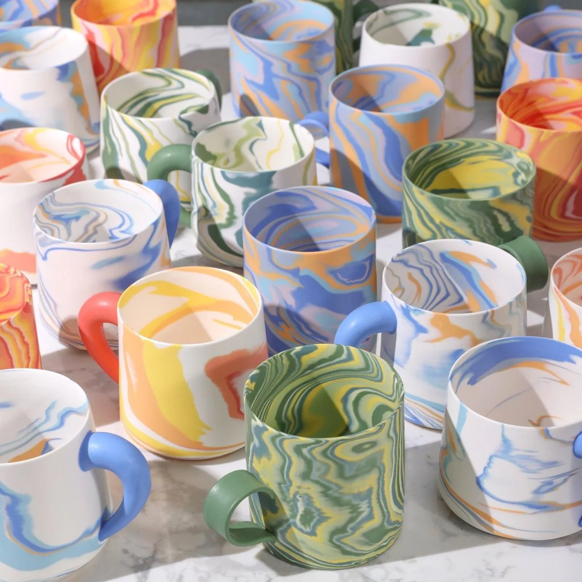 350ml Handmade Green Ceramic Mug - Image 9