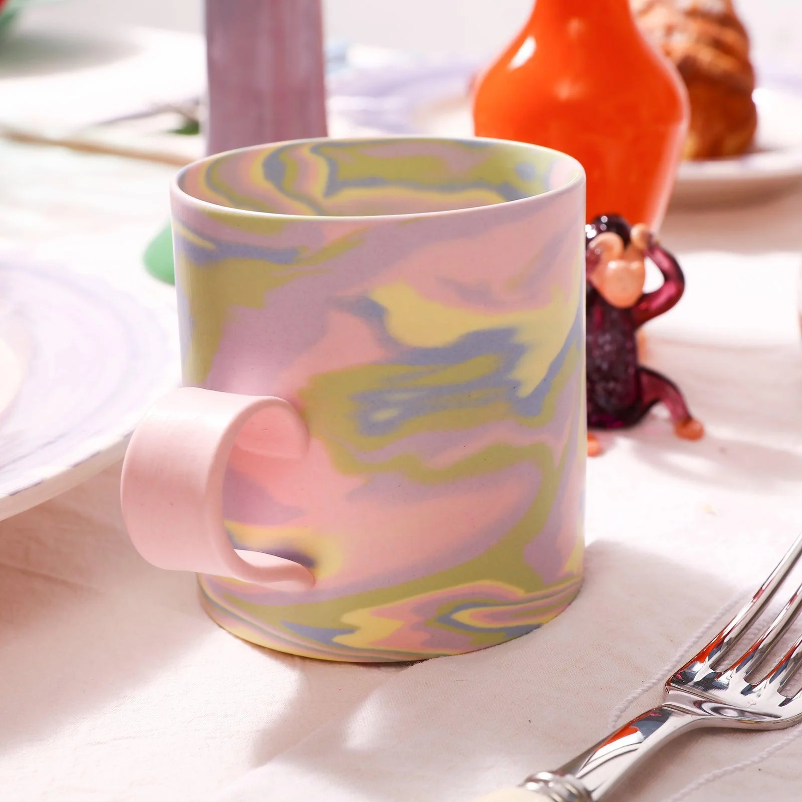 350ml Handmade Macaron Ceramic Mug - Image 3