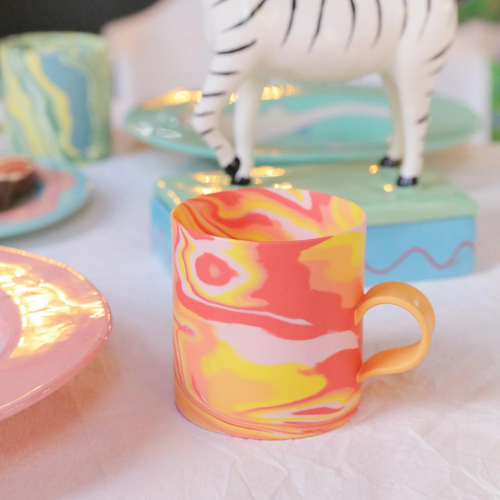 350ml Handmade Red Ceramic Mug - Image 3