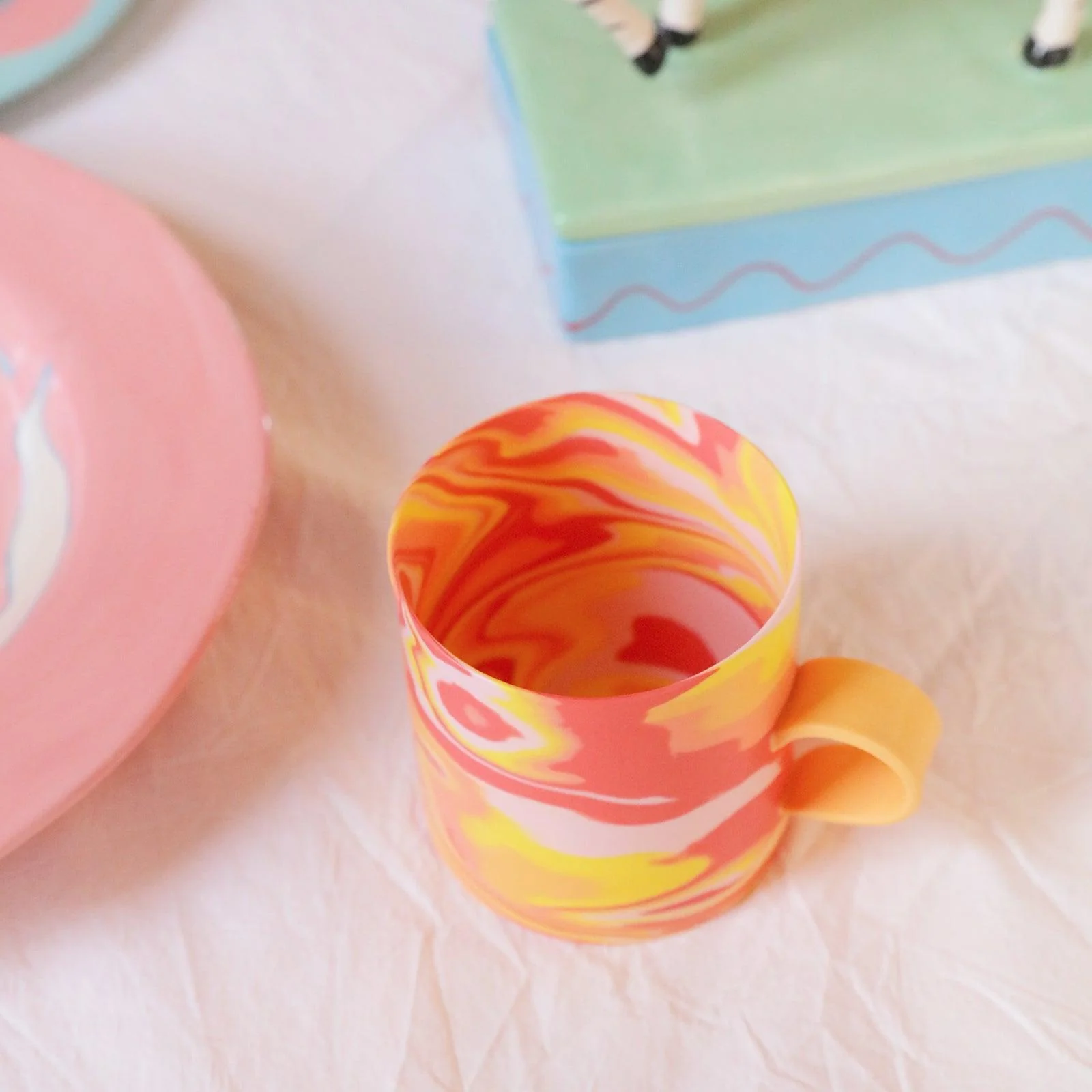 350ml Handmade Red Ceramic Mug - Image 4