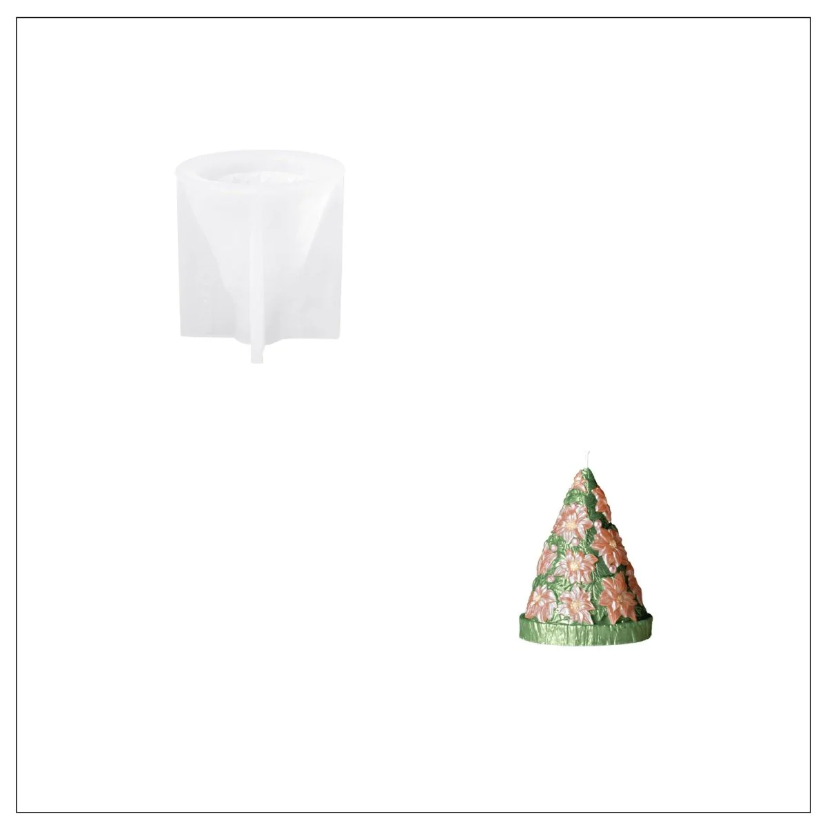 Poinsettia Christmas Tree Candle Silicone Mold - Image 10