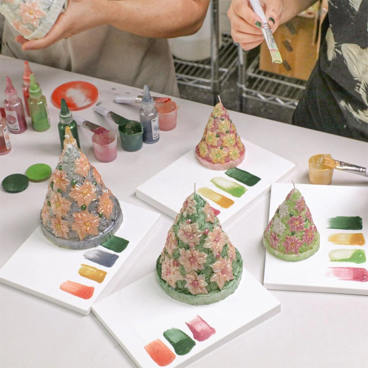 Poinsettia Christmas Tree Candle Silicone Mold - Image 5