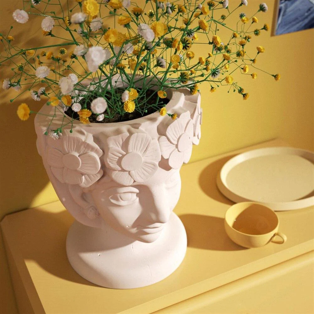 Sicilian Moro Head Concrete Plant Pot Silicone Mold - Image 3