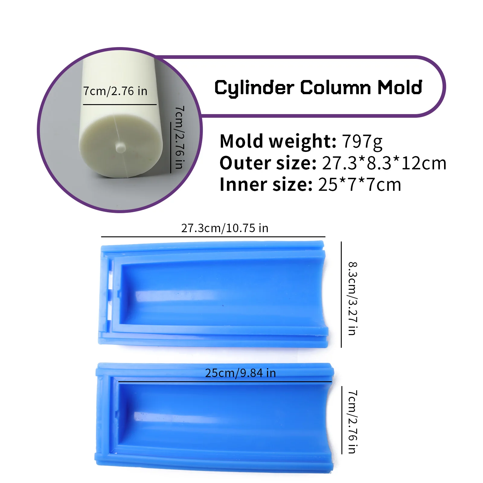Soap Tube Column Insert Silicone Mold - Image 16