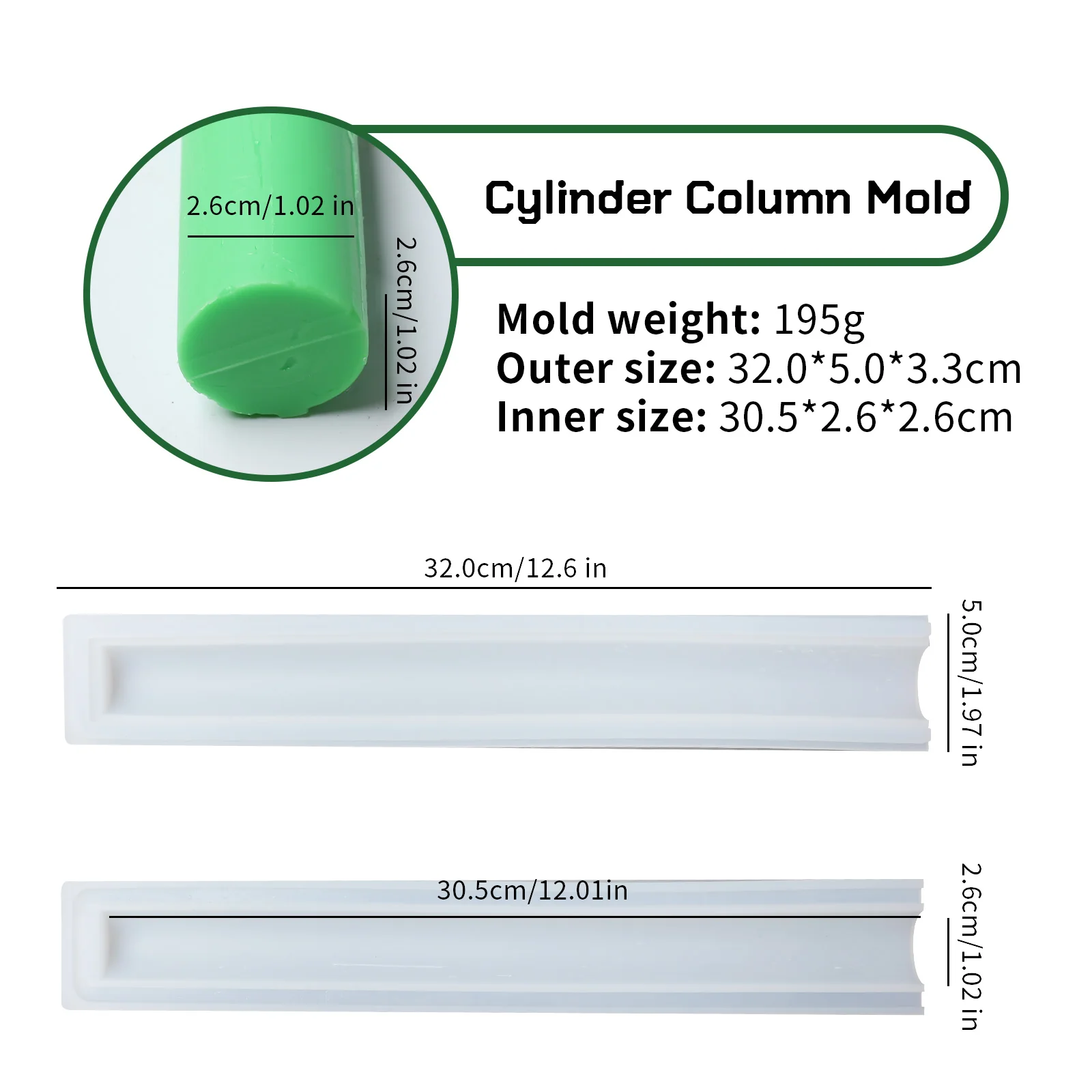 Soap Tube Column Insert Silicone Mold - Image 9