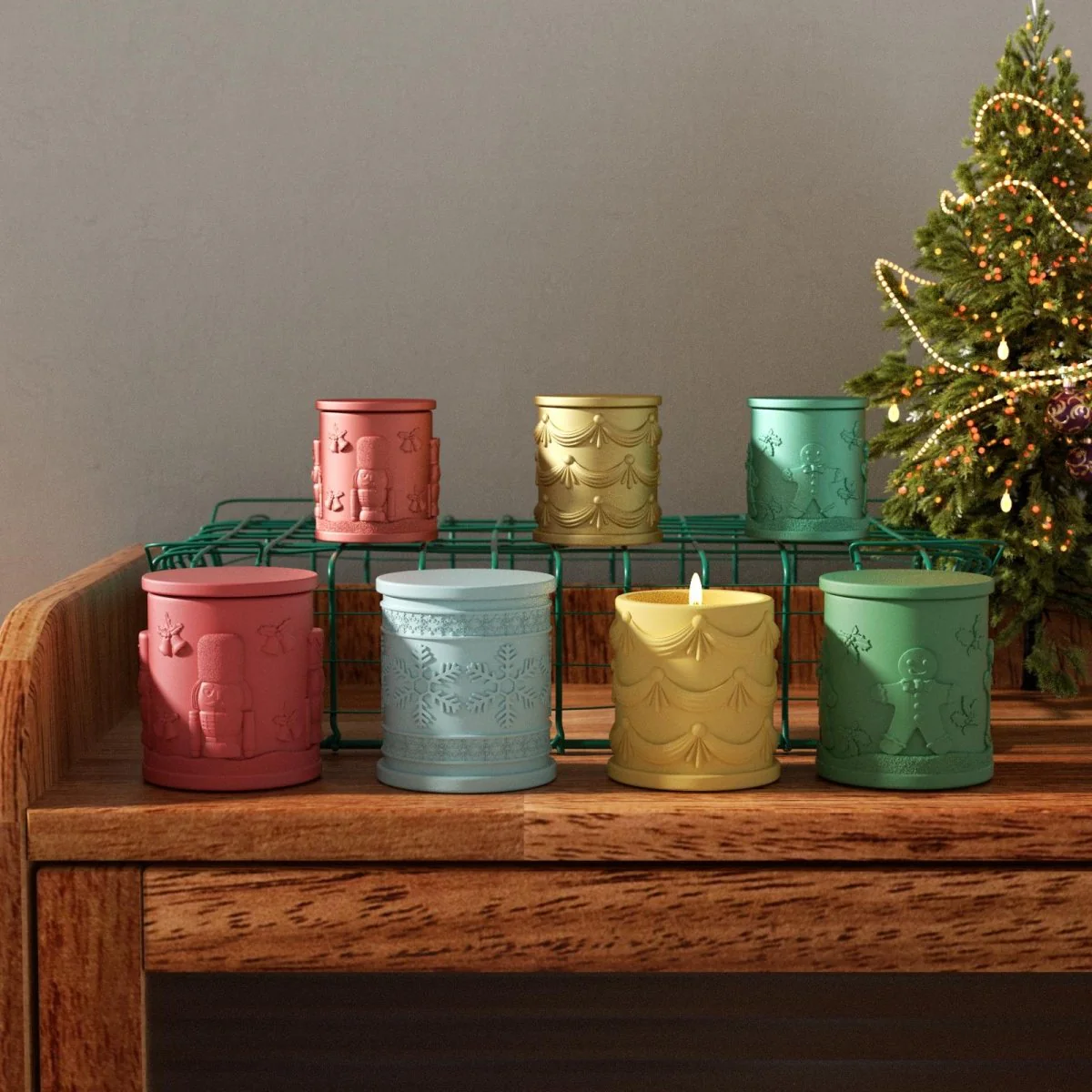 Small Joyful Christmas Tales Candle Jar Silicone Mold & 3.5oz Refill Silicone Mold Collection - Image 10