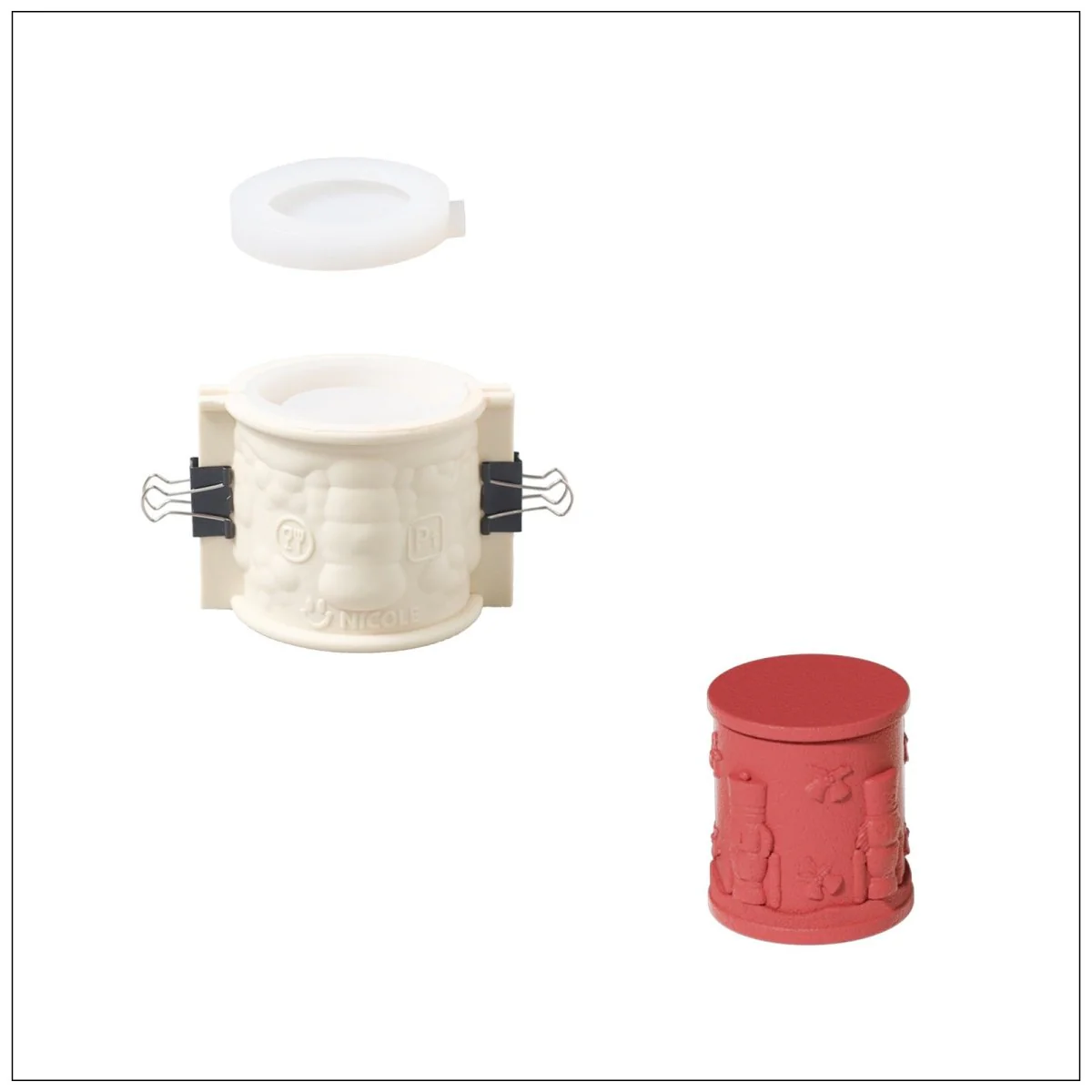 Small Joyful Christmas Tales Candle Jar Silicone Mold & 3.5oz Refill Silicone Mold Collection - Image 13
