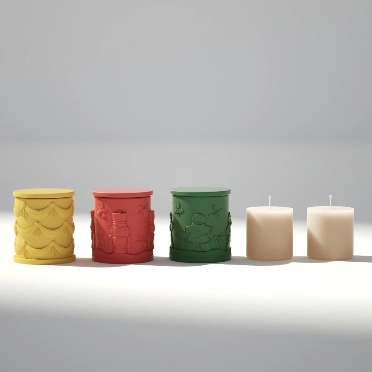 Small Joyful Christmas Tales Candle Jar Silicone Mold & 3.5oz Refill Silicone Mold Collection - Image 8