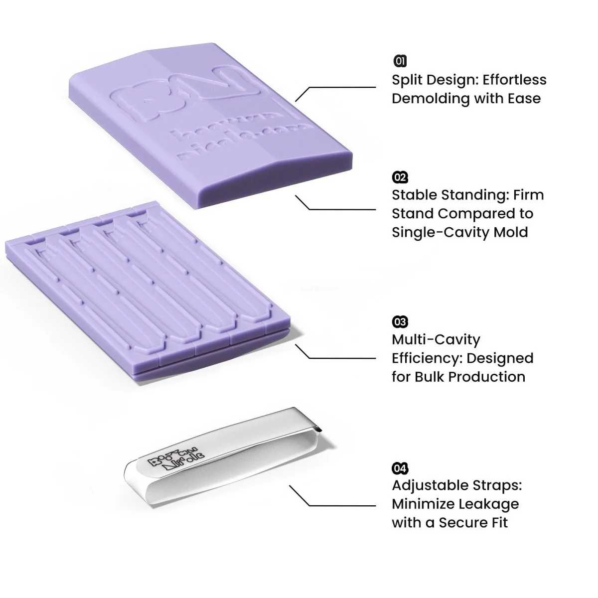 Multi-Cavity Taper Candle Silicone Mold - 4 Cavities - Image 4