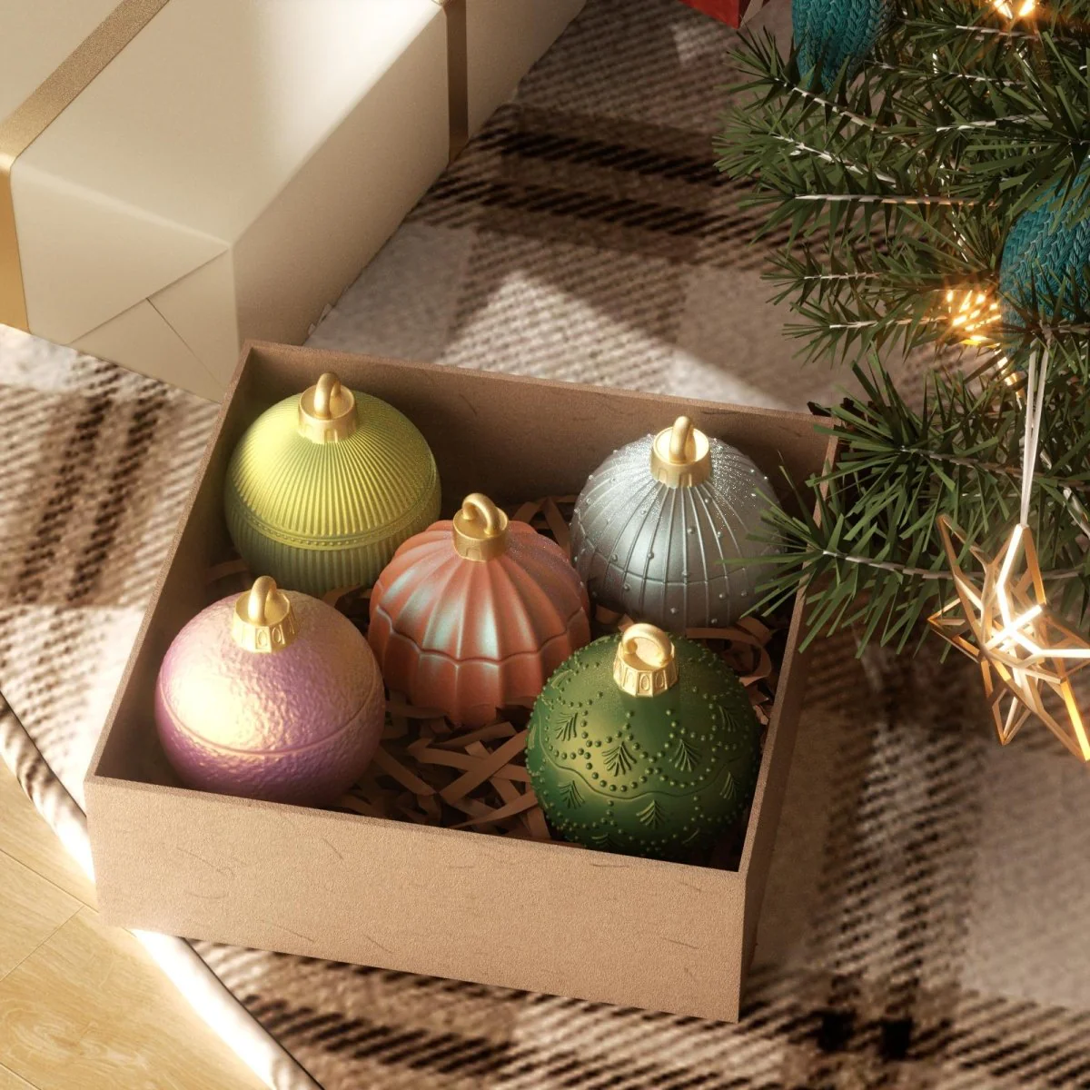 4oz Christmas Twinkle Bauble Candle Jar & Refill Silicone Mold Collection - Image 6
