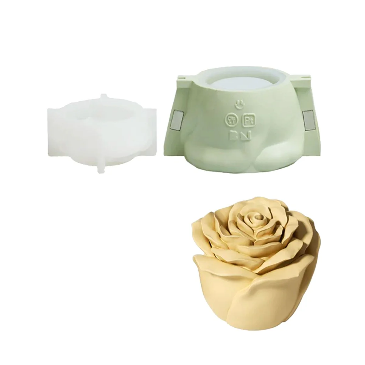 7oz Eternal Rose Bloom Candle Jar & Candle Refill Silicone Mold - Image 8