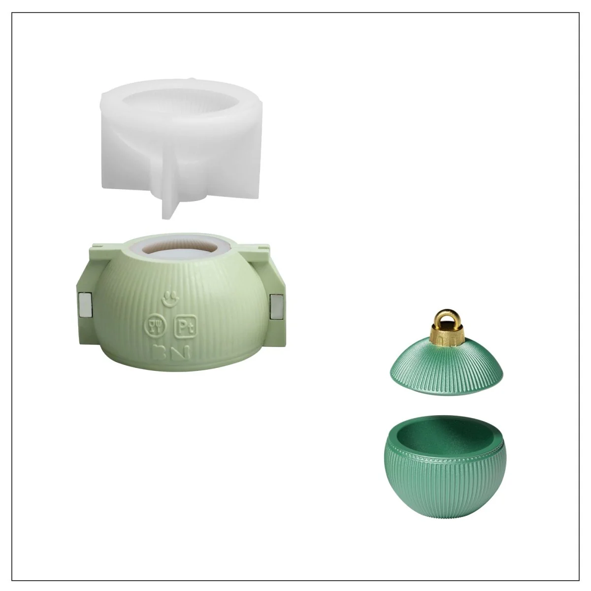 7oz Christmas Twinkle Bauble Candle Jar & Candle Refill Silicone Mold Collection - Image 11