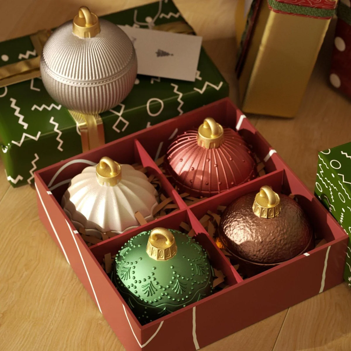 7oz Christmas Twinkle Bauble Candle Jar & Candle Refill Silicone Mold Collection - Image 6
