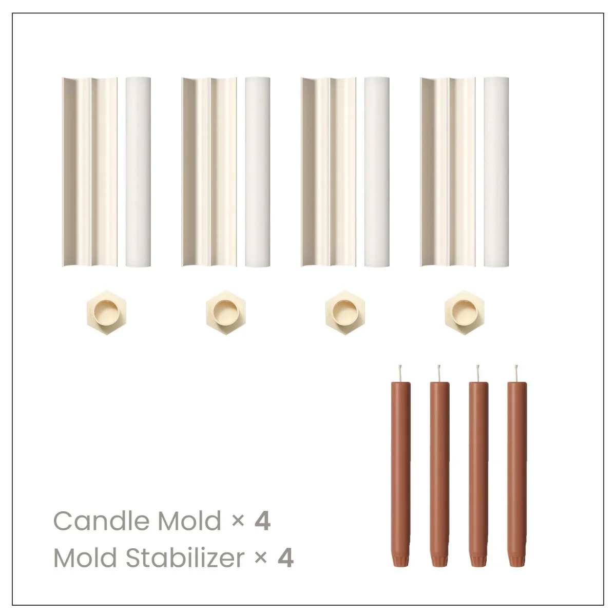 9.3" Simple Classic Taper Candle Silicone Mold - Image 10