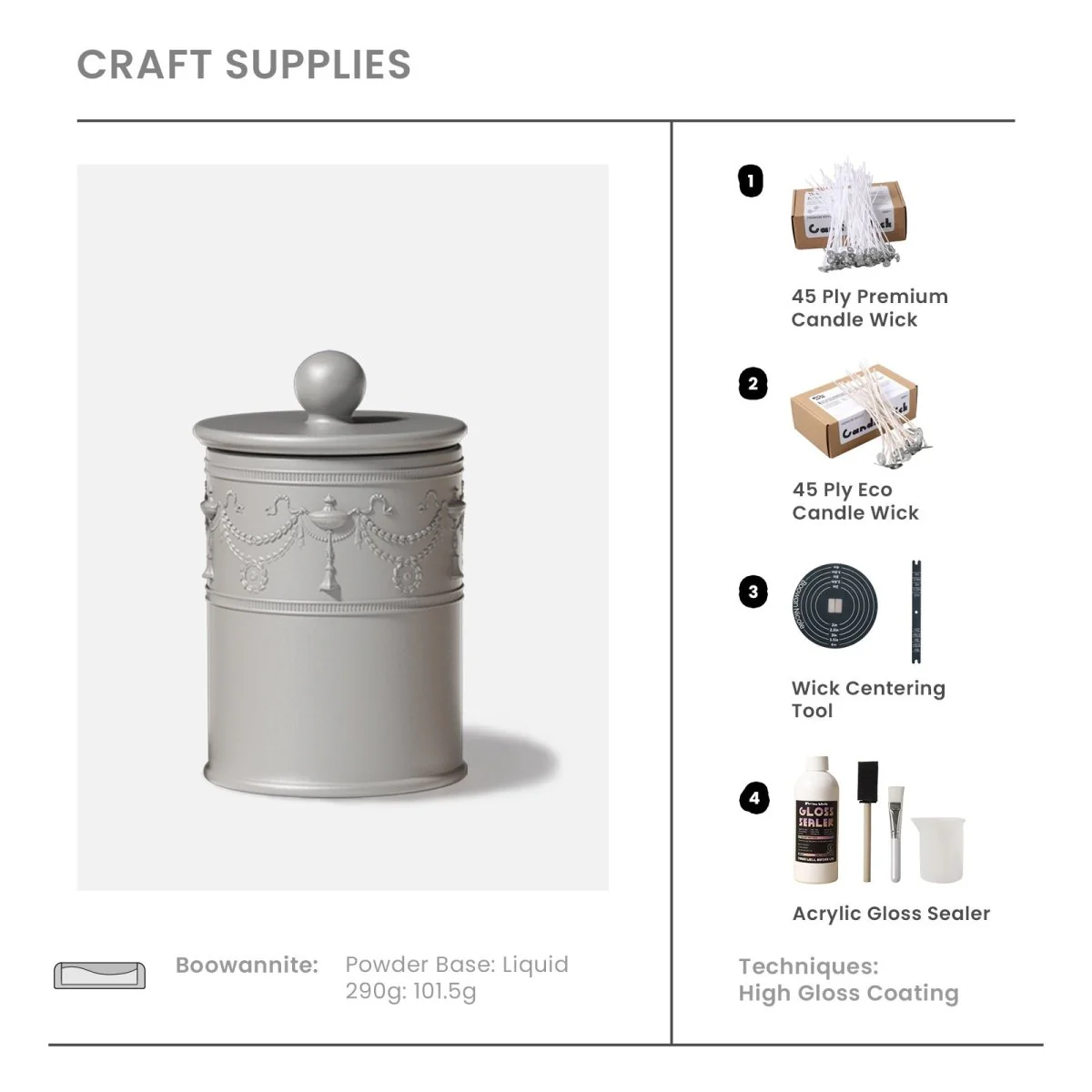 Garland Drapery Candle Jar Silicone Mold & 9 oz Candle Refill Silicone Mold - Image 10
