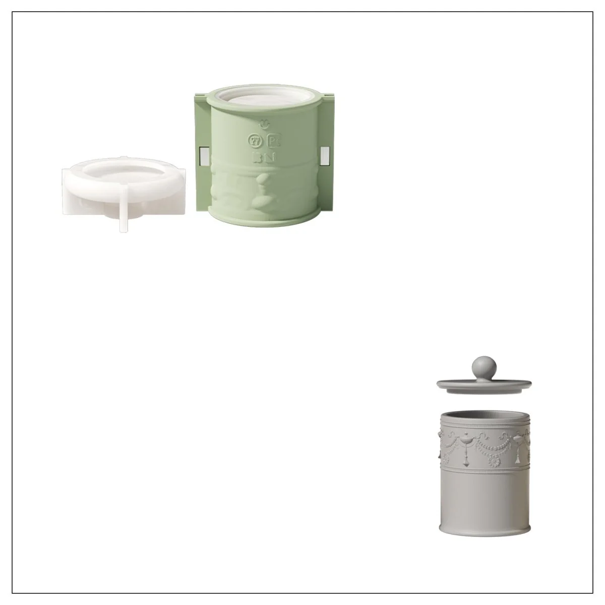 Garland Drapery Candle Jar Silicone Mold & 9 oz Candle Refill Silicone Mold - Image 11