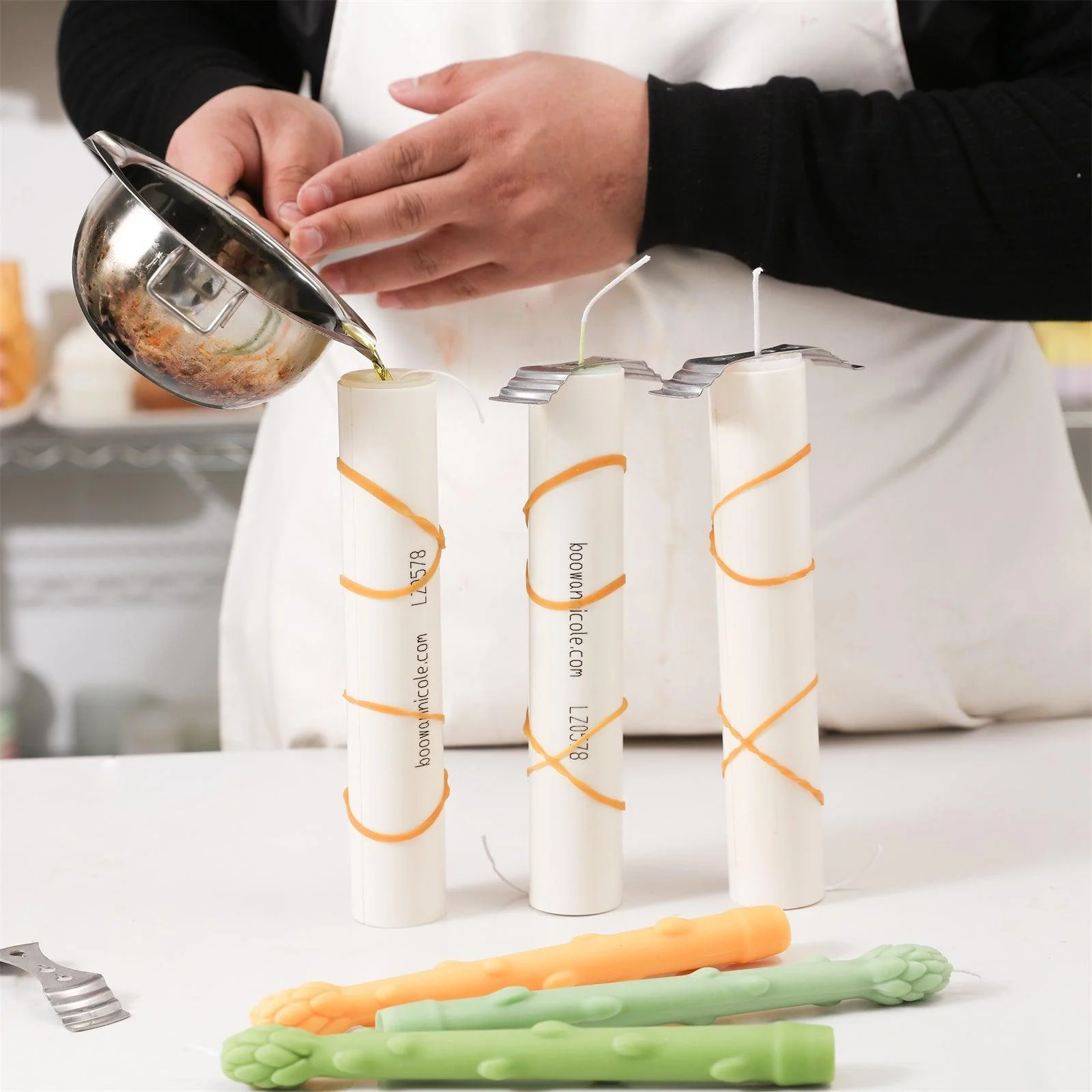 Asparagus Taper Candle Silicone Mold - Image 3