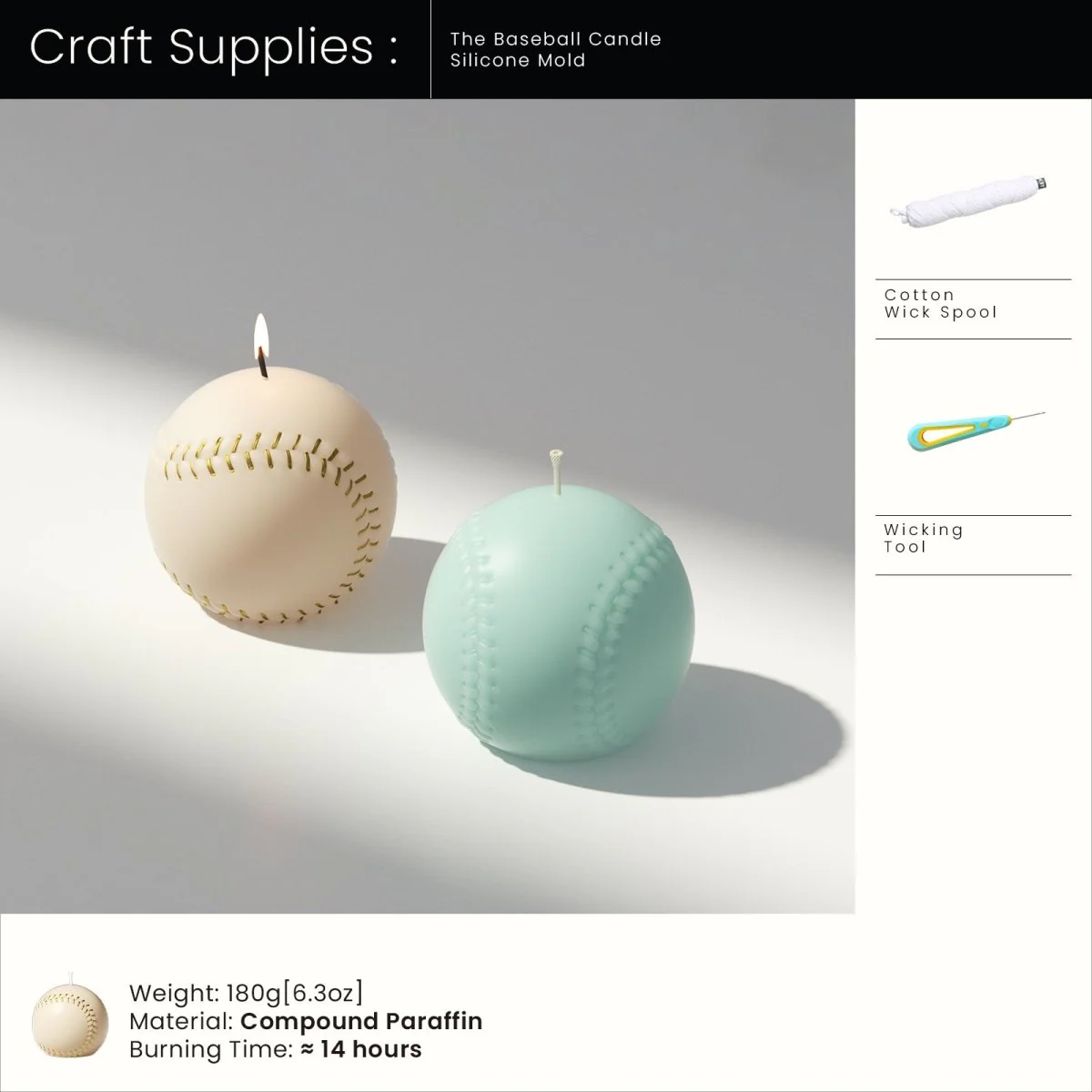 The Baseball Candle Silicone Mold - Image 7