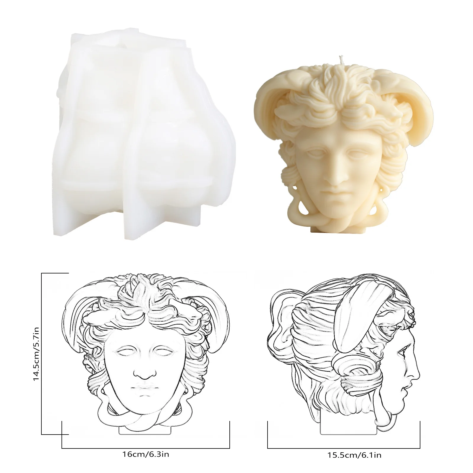 Medusa Candle Silicone Mold - Image 8