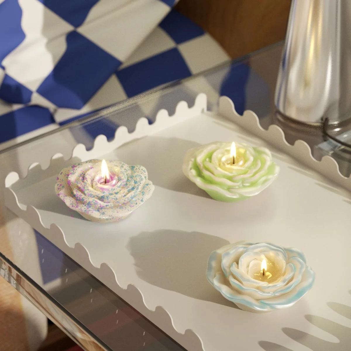3.5'' Velvet Bloom Rose Candle Silicone Mold - Image 5