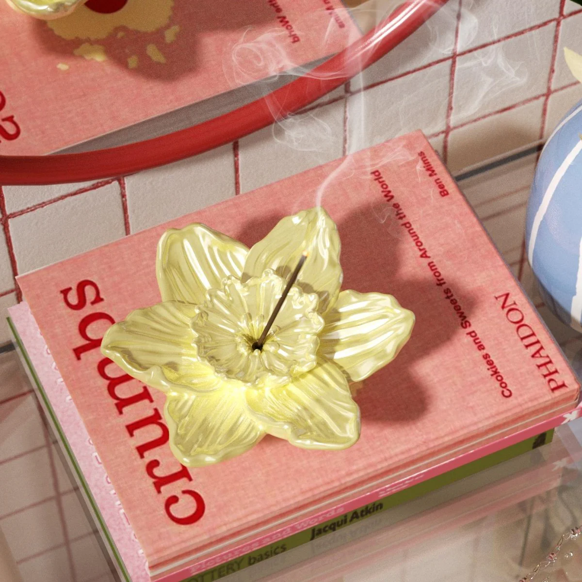 Blooming Daffodil Incense Holder Silicone Mold & Glitter Gloss Kit - Image 4