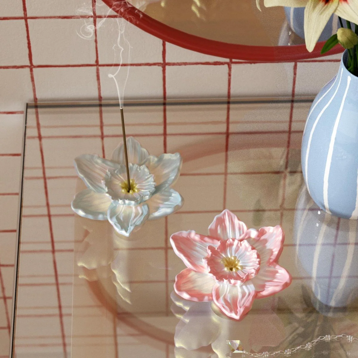 Blooming Daffodil Incense Holder Silicone Mold & Glitter Gloss Kit - Image 5