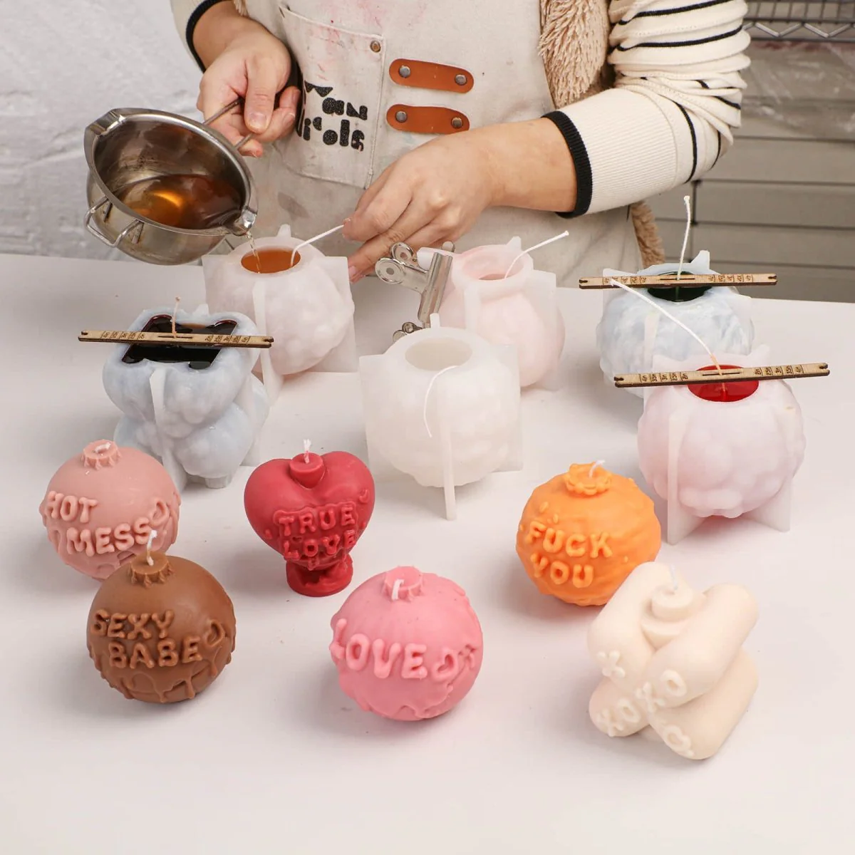 Large Boomy Love Candle Silicone Mold Collection - Image 7