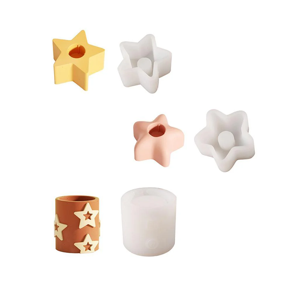 Star Taper Candle & Matchstick Holder Silicone Mold - Image 12