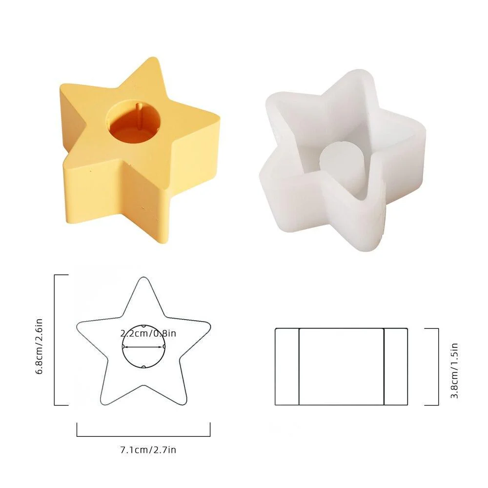 Star Taper Candle & Matchstick Holder Silicone Mold - Image 9