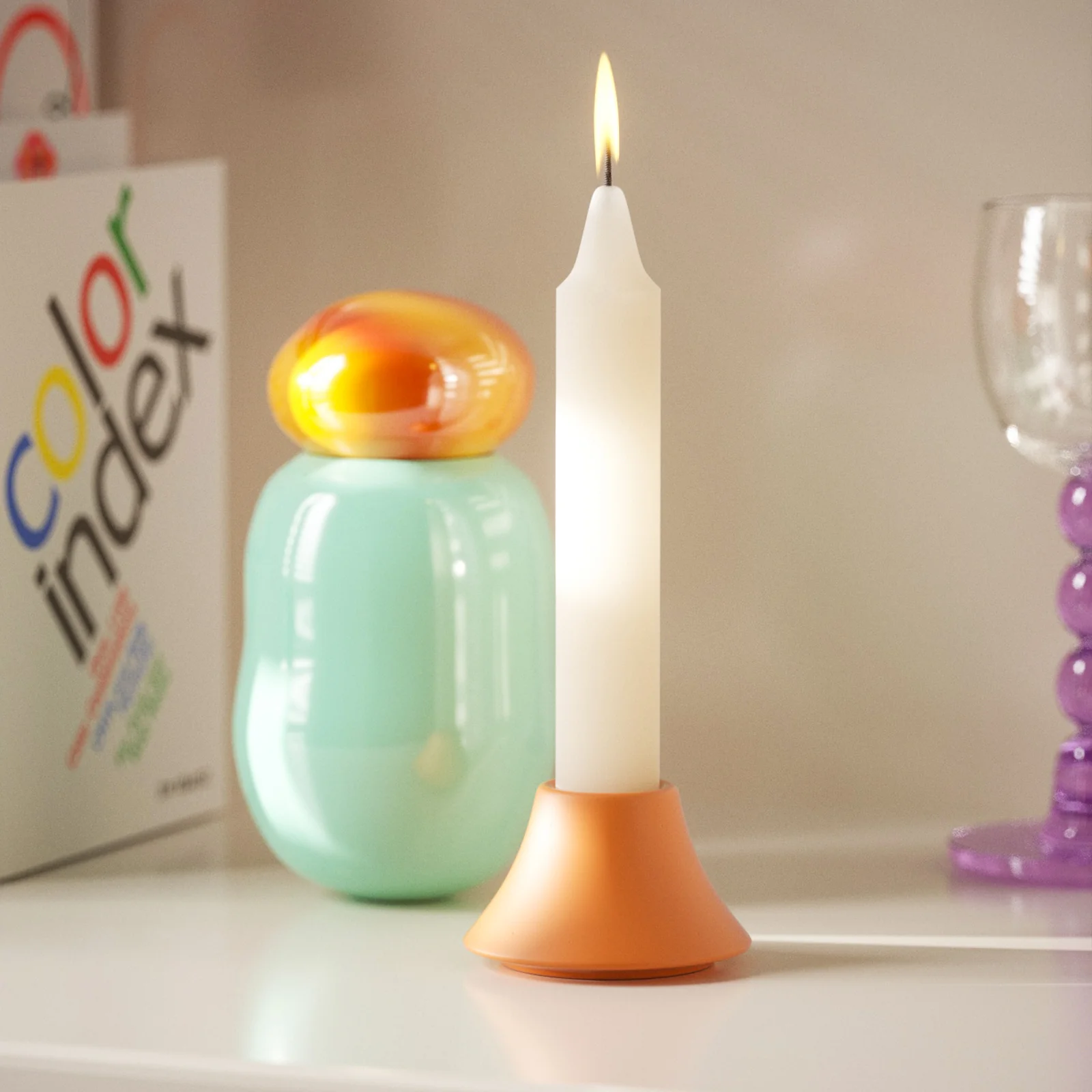Low Round Taper Candle Holder Silicone Mold - Image 4