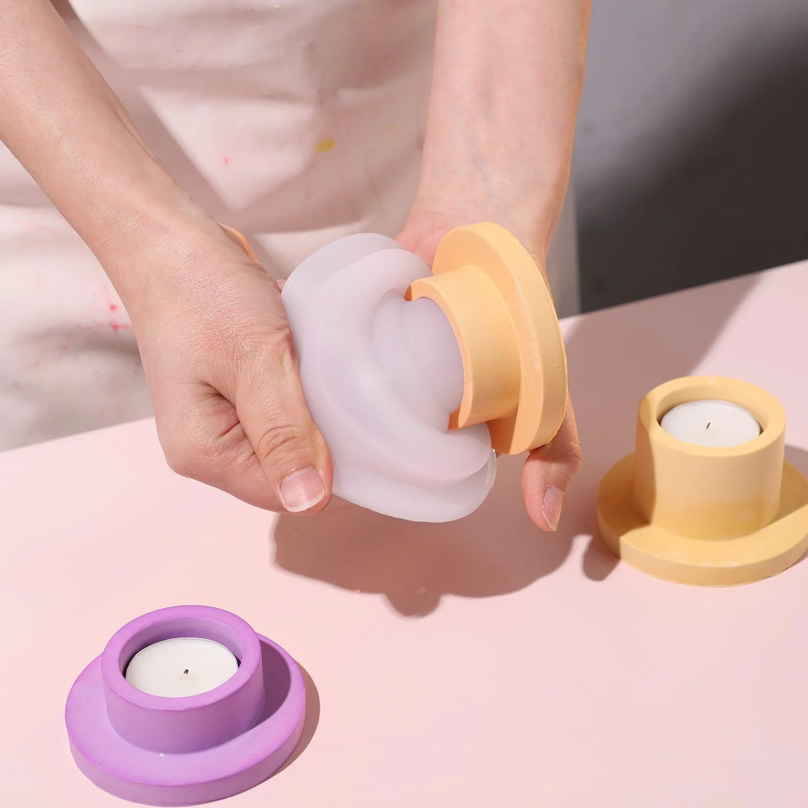Low Tealight Candle Holder Silicone Mold - Image 2