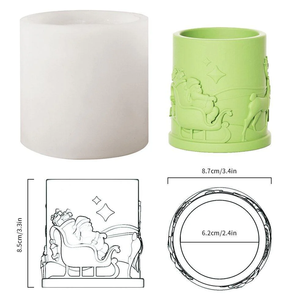 6.5oz Christmas Themed Candle Jar with Lid Silicone Mould - Image 11