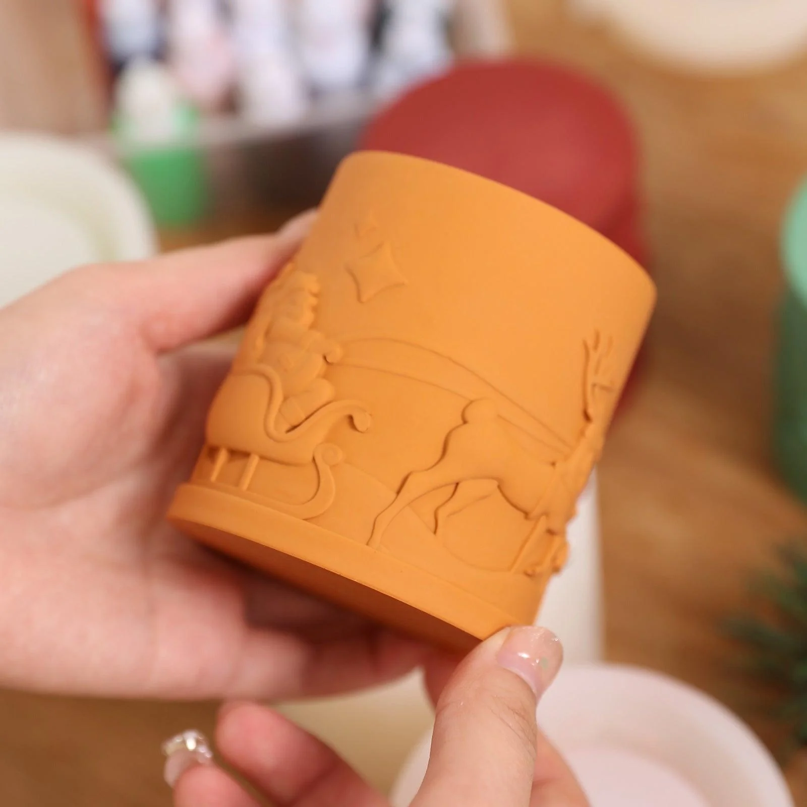 6.5oz Christmas Themed Candle Jar with Lid Silicone Mould - Image 8