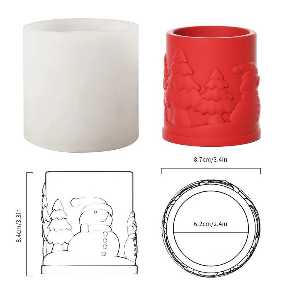 6.5oz Christmas Themed Candle Jar with Lid Silicone Mould - Image 9
