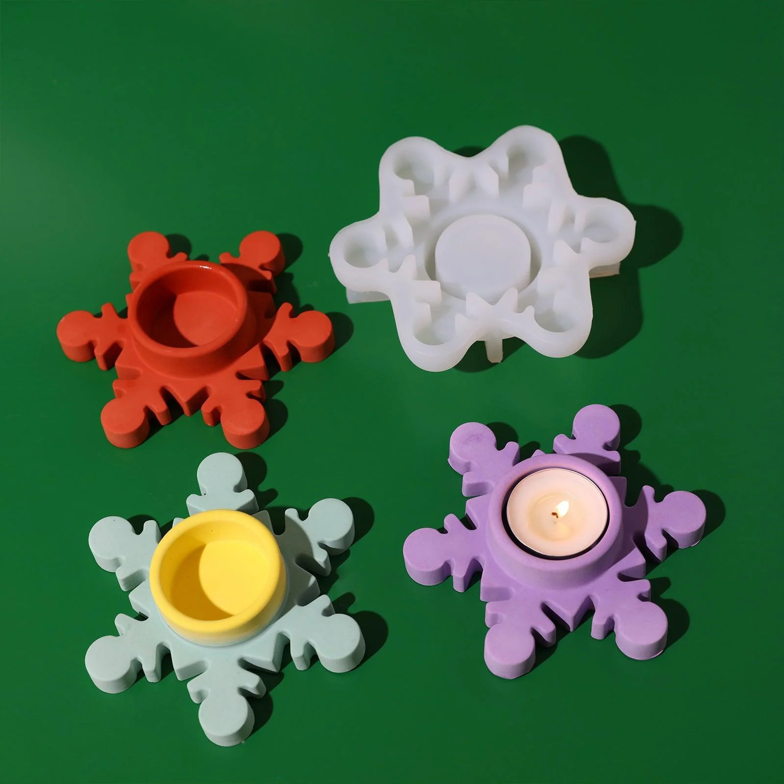 Christmas Snowman Tealight Candle Holder Silicone Mold - Image 6