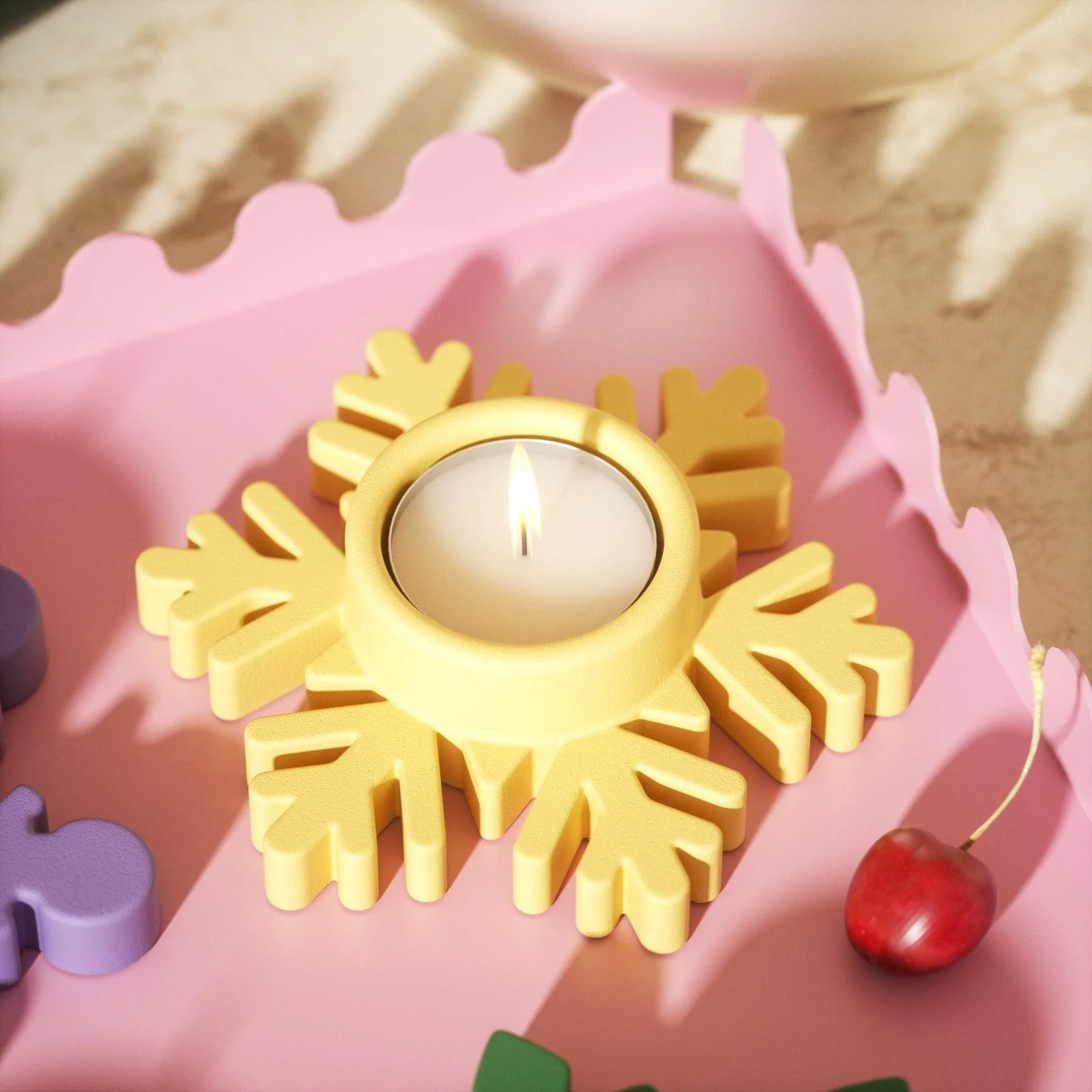 Christmas Snowflake Tealight Candle Holder Silicone Mold - Image 4