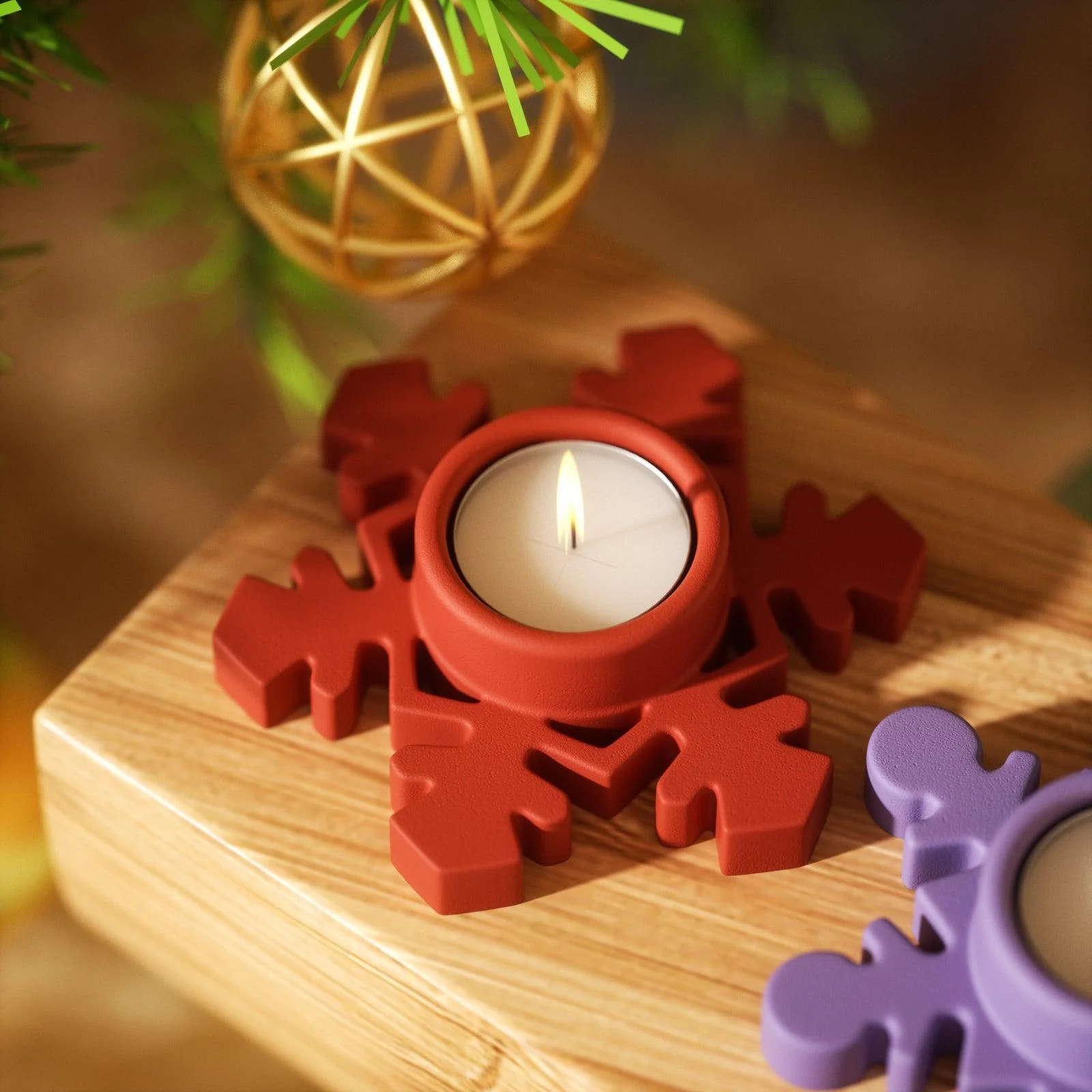Christmas Tealight Candle Holder Silicone Mold - Image 5