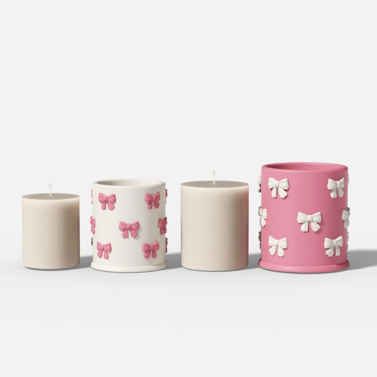 Little Bows of Joy Candle Jar Silicone Mold & Candle Refill Silicone Mold