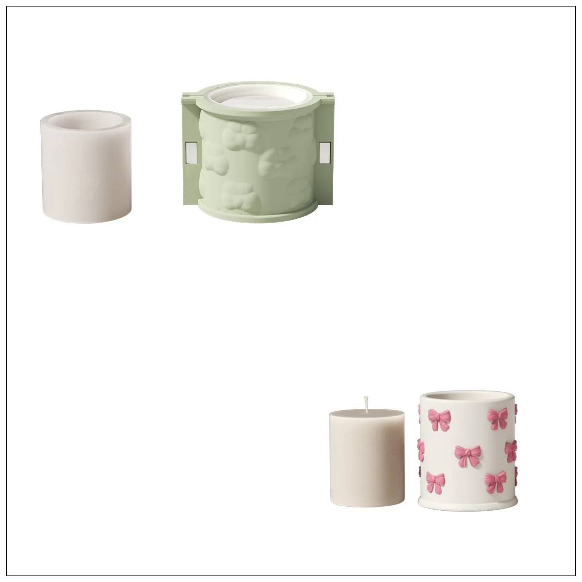 Little Bows of Joy Candle Jar Silicone Mold & Candle Refill Silicone Mold - Image 15