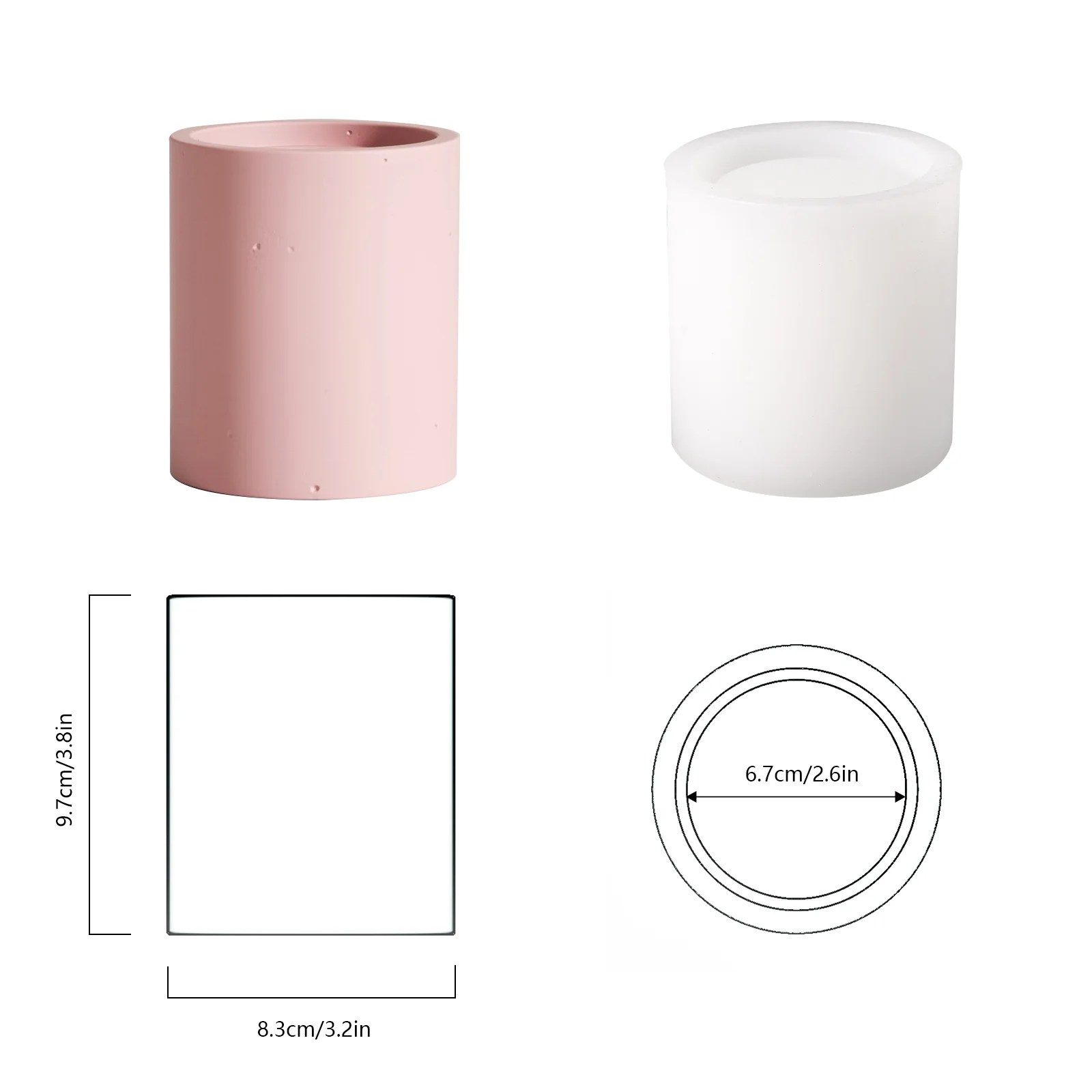 Bubble Concrete Candle Vessel with Lid Silicone Moulds - Image 10