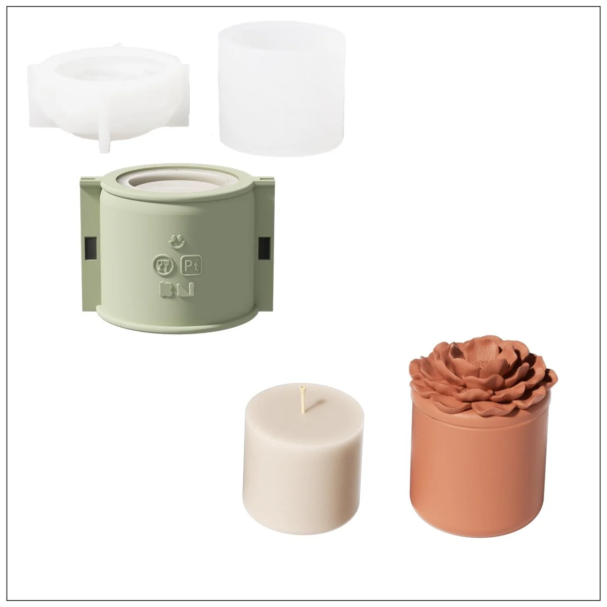 Whispers of Camellia Tall Candle Jar Silicone Mold & Candle Refill Silicone Mold - Image 16