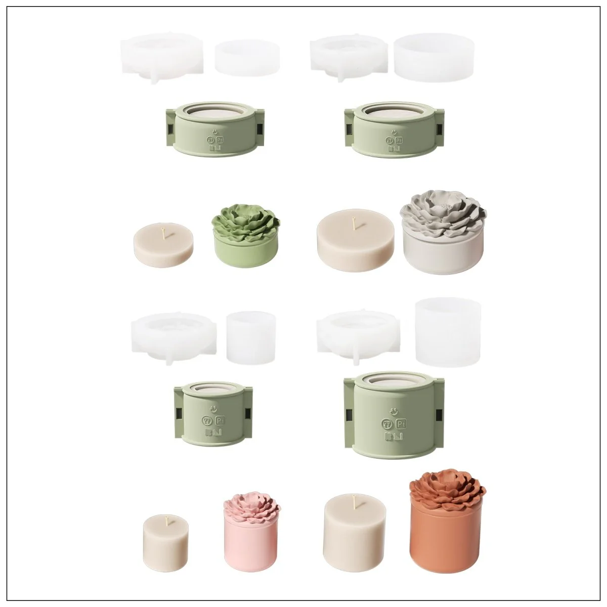 Whispers of Camellia Candle Jar Silicone Mold & Candle Refill Silicone Mold Collection - Image 16